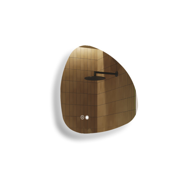 Lustro łazienkowe 64x64cm nieregularne - LED Dual, włącznik, mata grzewcza