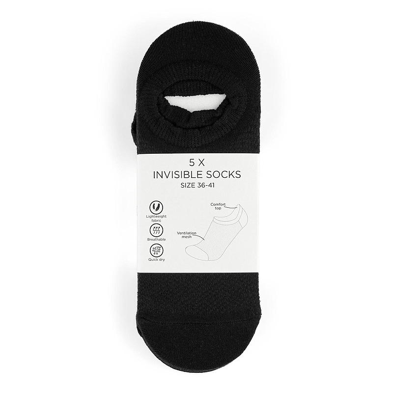 Aå sokken 5-pack maat 36/41 onzichtbaar zwart