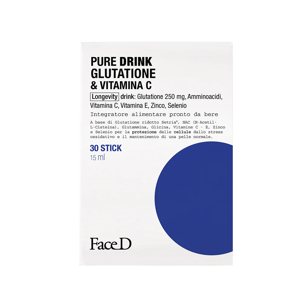 Integratori Pure Drink Glutatione & Vitamina C - Longevity Drink - Integratore Corpo e Detox