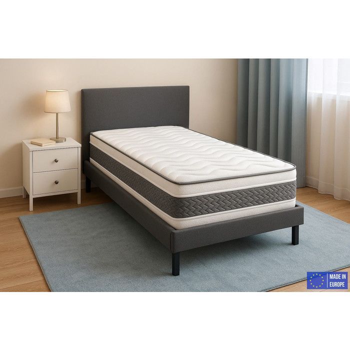 Matelas 90x190 Ressorts Ensachés Extra Ferme | Double Face (Été/Hiver) | Soutien Équilibré, Parfait et Tonique | H25cm
