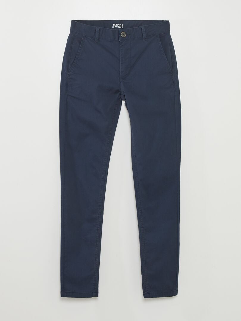 Skinny Stretch Chinos - L32 - Niebieski