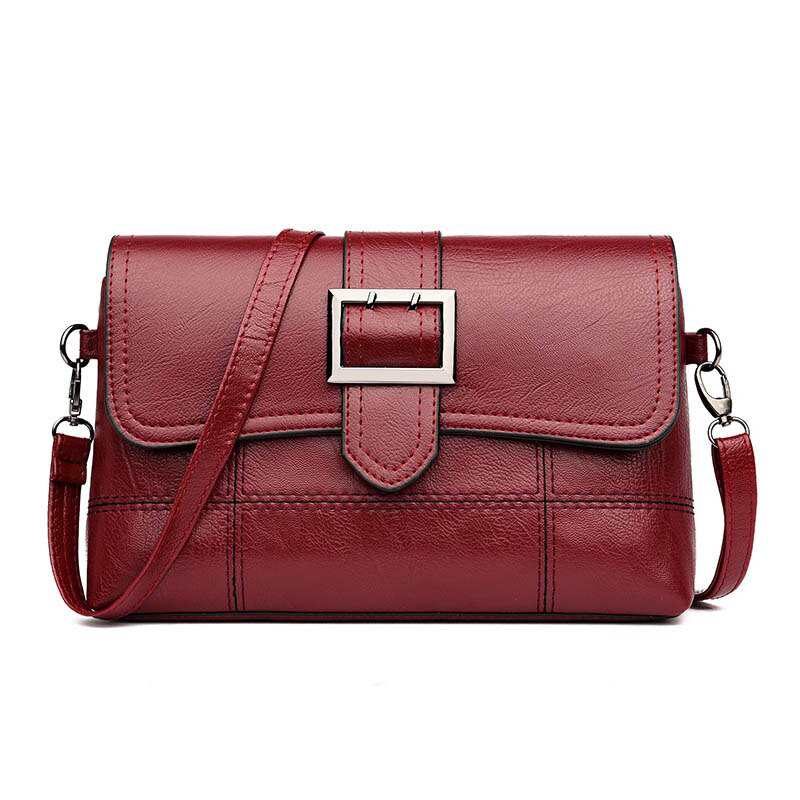 Borsa a tracolla da donna firmata, borsetta alla moda in pelle PU, borse a tracolla da donna nere e rosse