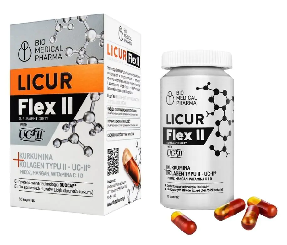 Bio Medical Pharma Licur Flex II Preparat na wzmocnienie stawów Kapsułki