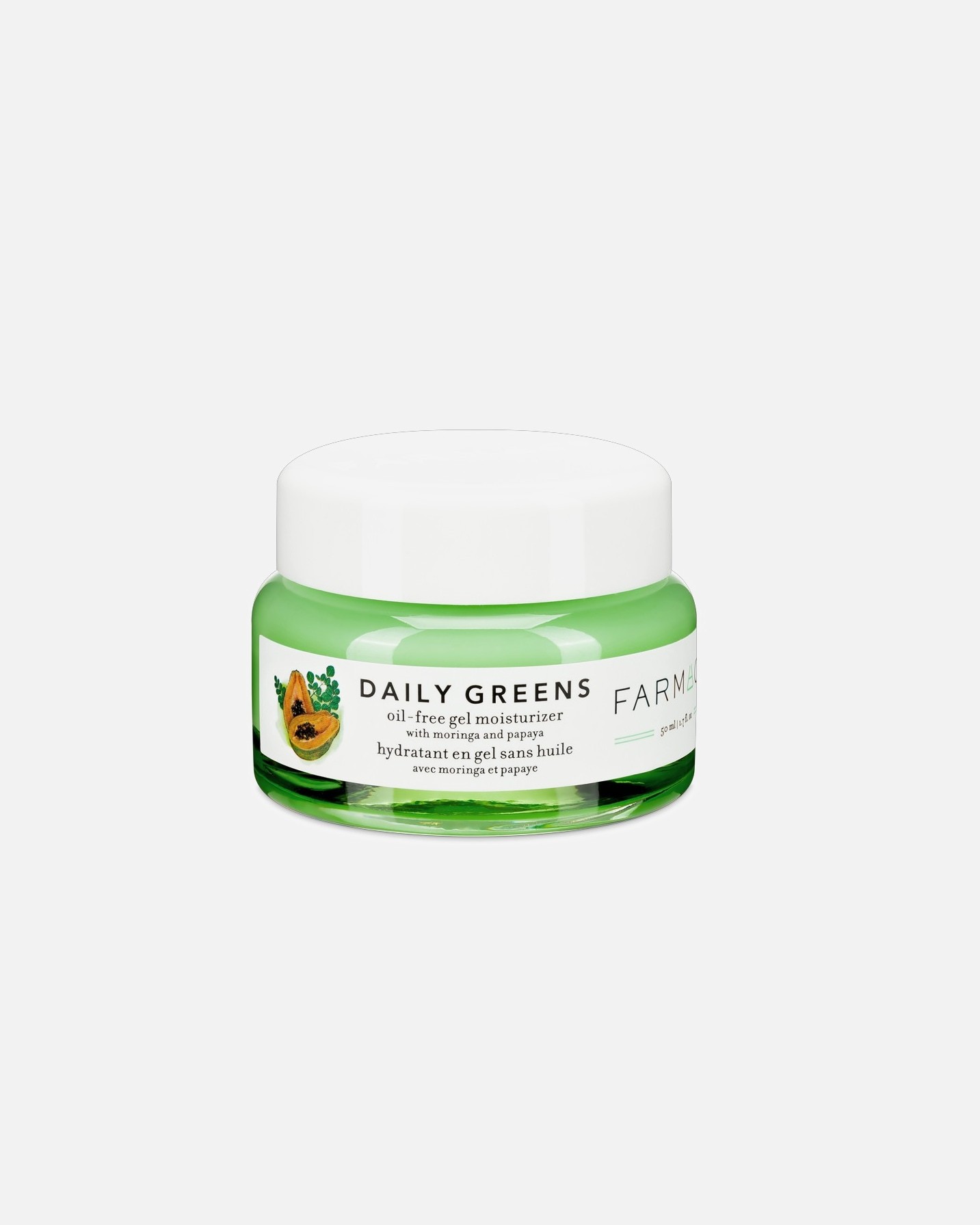 FARMACY sejas želeja Daily Greens bez eļļas mitrinošais gēls ar moringu un papaiju - 50 ml