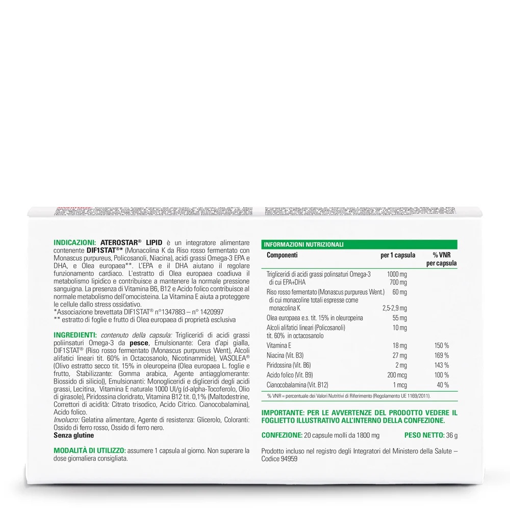 STARDEA Aterostar Lipid 20 cápsulas gelatinosas para controle do colesterol