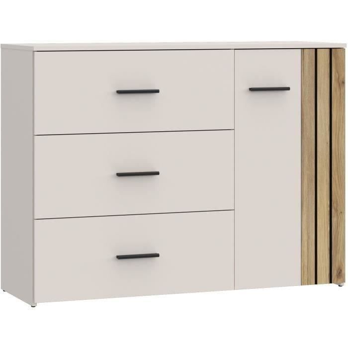 Commode WAIKATO 3 Tiroirs - Décor Cachemire - L120 x P41x H90 cm