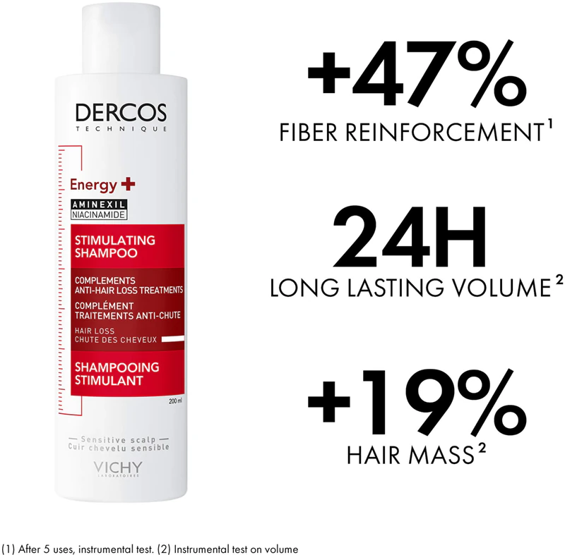 Shampoo energizante e fortalecedor antiqueda Vichy Dercos