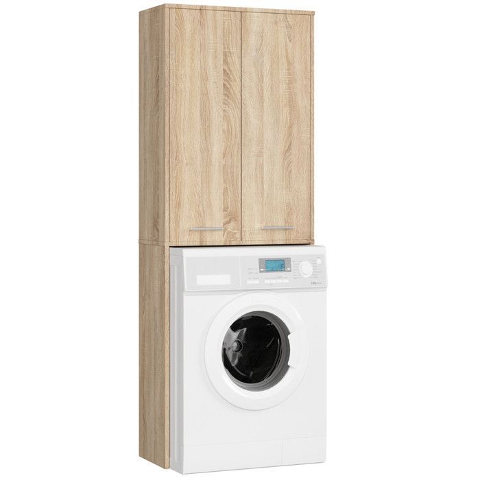 Badezimmerschrank – AKORD – FIN Sonoma Oak – 2 Türen – 4 Einlegeböden