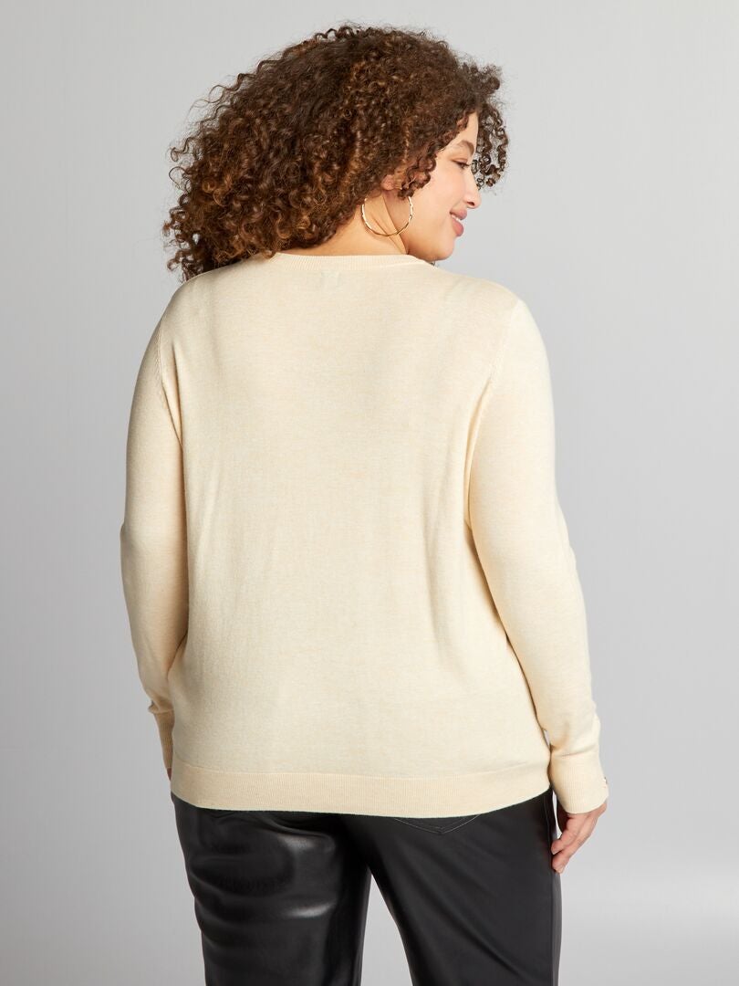 Jersey de punto suave y ultraelástico - BEIGE