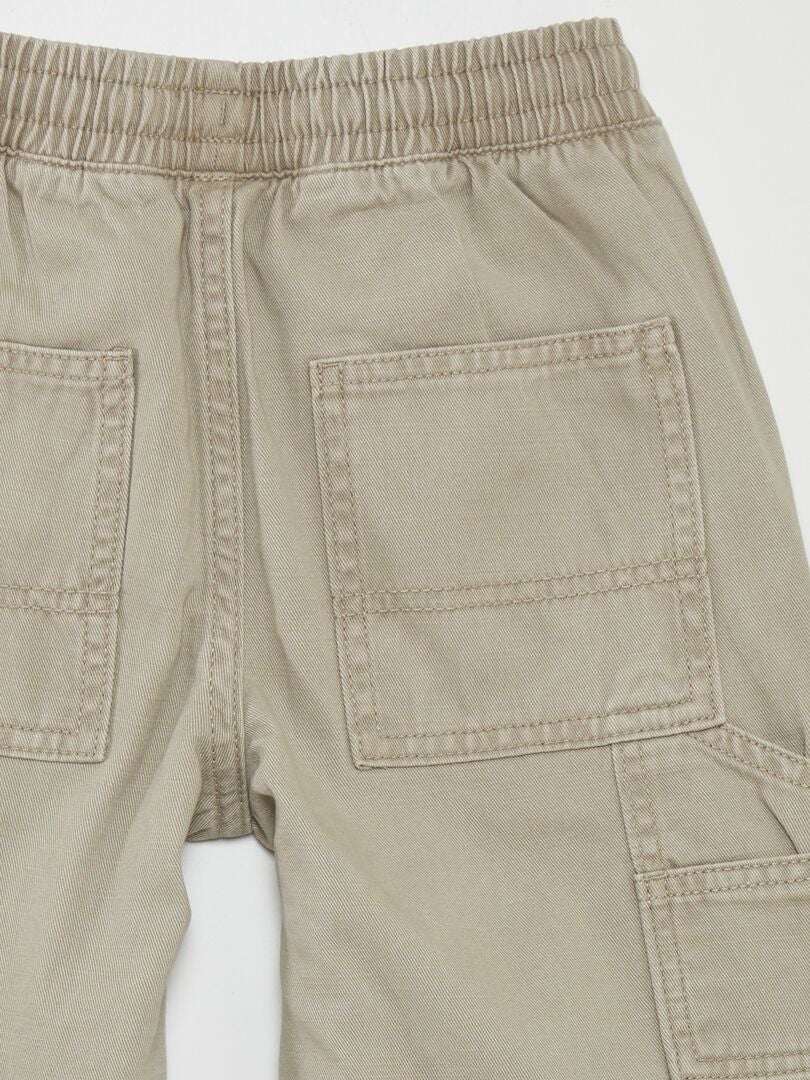 Pantalones cortos vaqueros elásticos - BEIGE