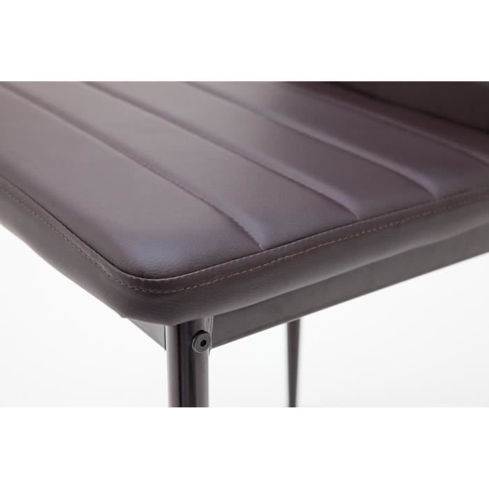 Chaises Milano marron - ALBATROS - Lot de 6 - Simili - Métal - Salle à manger - 6 places - Contemporain - Design