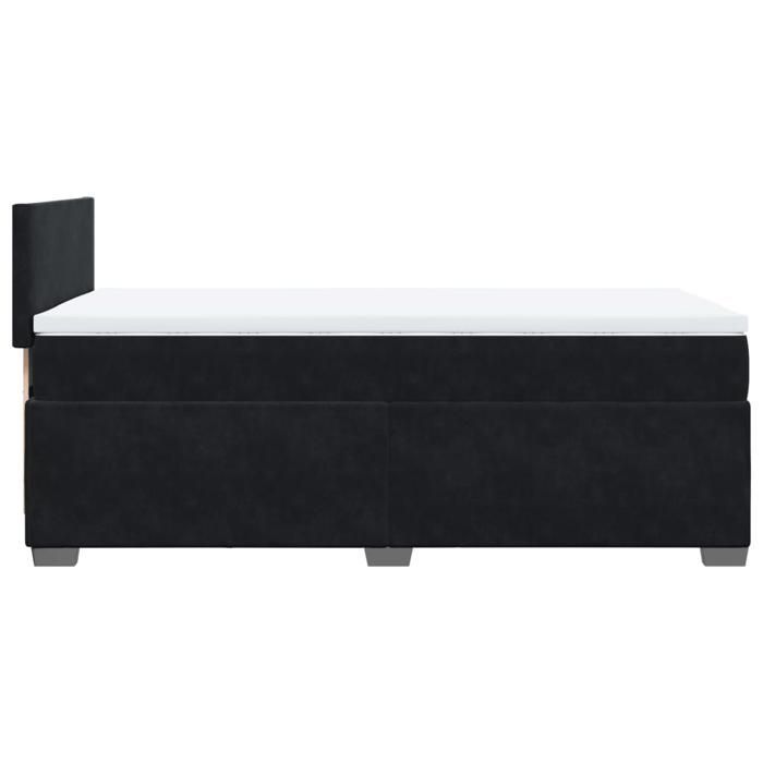 Struttura letto con materasso - Maison Exclusive - Nero - 80x200 cm - Velluto - Massimo relax