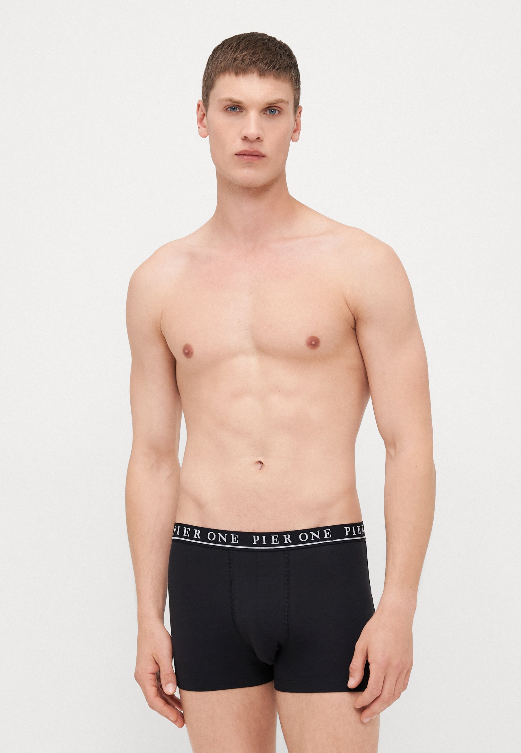 Pier One 12 PACK - Boxerky - black/grey melange