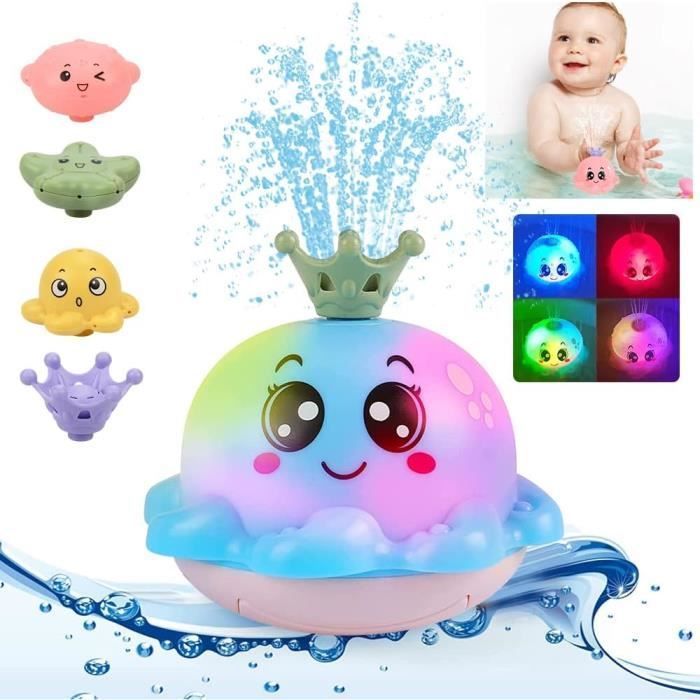 Juguete de baño para bebés de 1, 2 y 3 años, juguetes de baño para niños, juegos de baño, juguete de baño para bebés, pulpo LED de inducción automática [n531]
