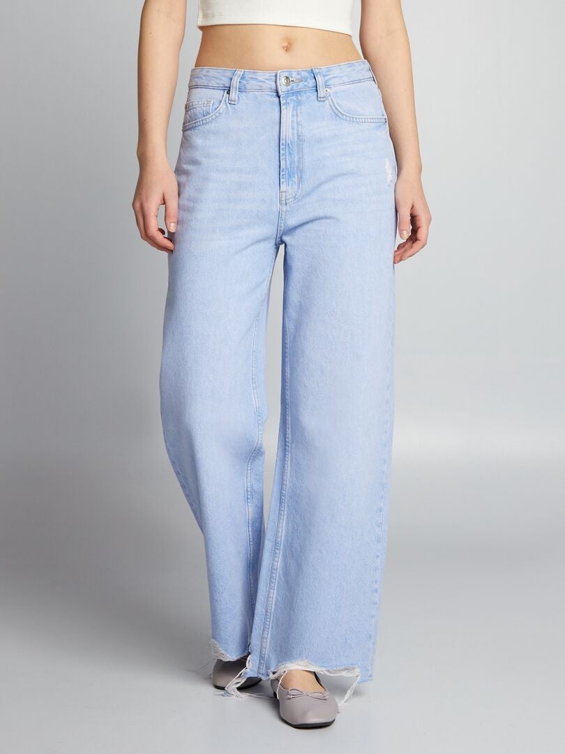 Lage taille, wijde pijpen jeans - BLAUW