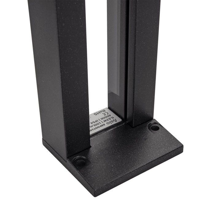 Set of 2 garden bollards, outdoor solar LED lighting, 100 lumens, 3-night battery life, IP54, ASLO