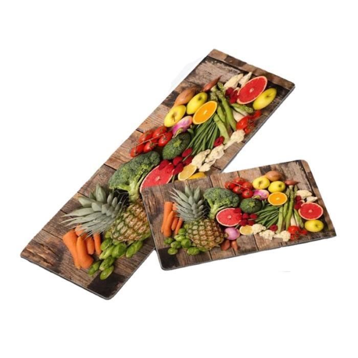Juego de 2 tapetes de cocina absorbentes antideslizantes lavables a máquina de 40x120 cm y 40x120 cm (verde y marrón).