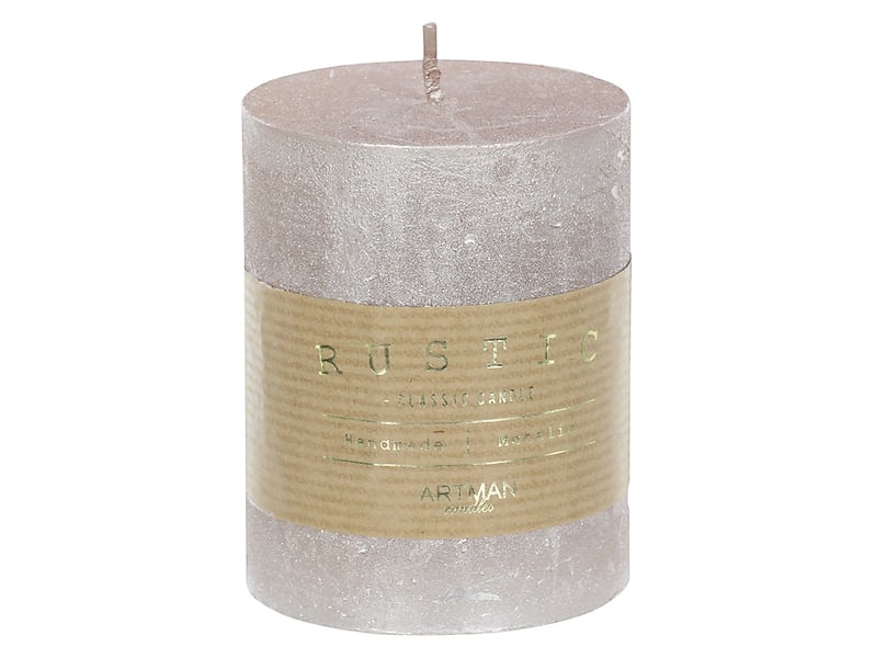 Świeca Rustic Metallic 9 cm różowa