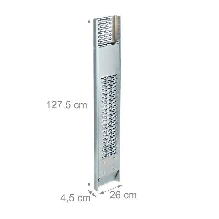 Relaxdays Car Loading Ramp, Foldable, for Mounting Motorcycles, Steel, Maximum Capacity: 225 kg, 2m Long, Silver