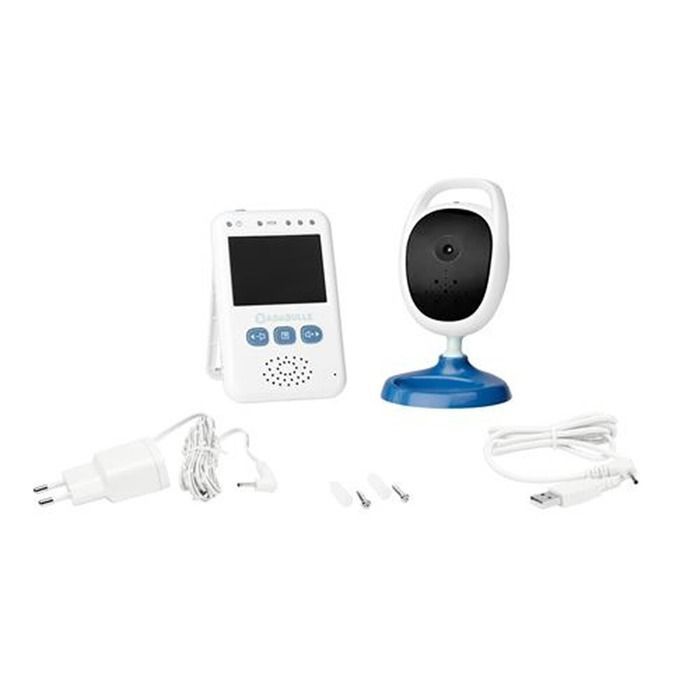 Badabulle babyfooncamera, bereik van 250 meter, 2,4 inch scherm, 2x zoom, inclusief muurbeugel, draaibare voet