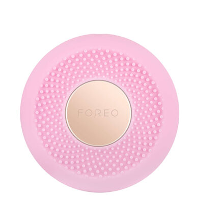 „Foreo UFO Mini 2“ šildoma LED kaukė su perlų rožinės spalvos aplikatoriumi ir LED lempute