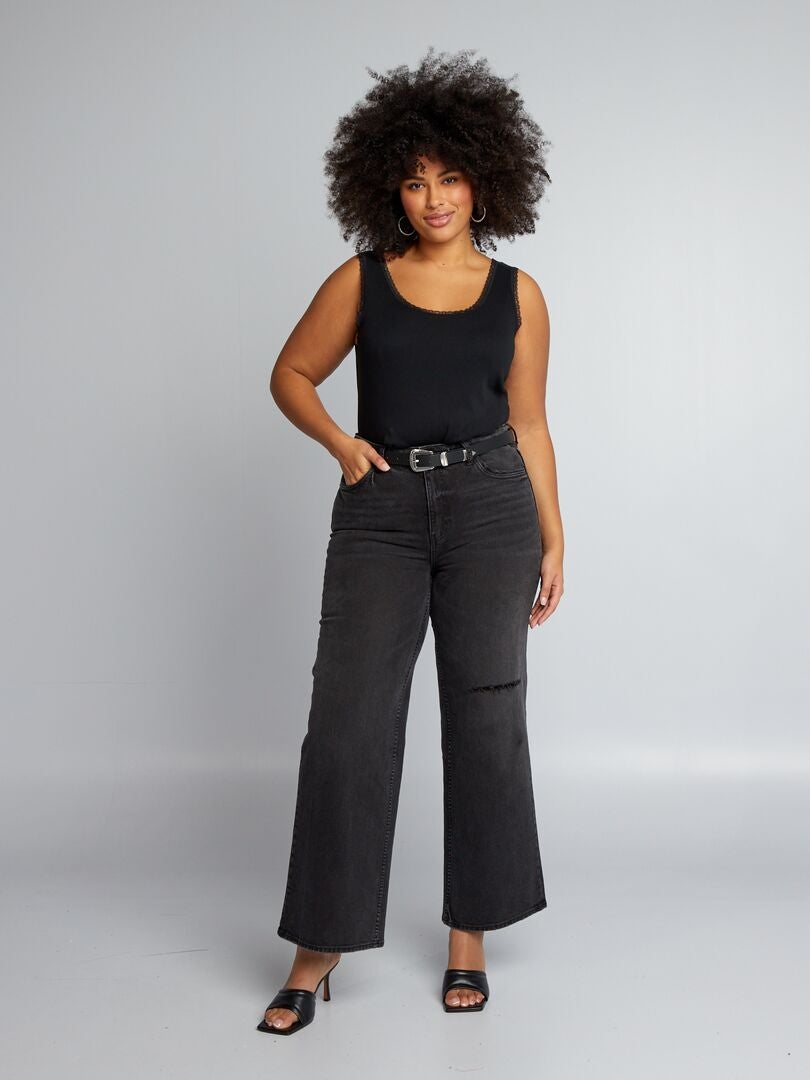 Pantalones vaqueros de pierna ancha - GRIS