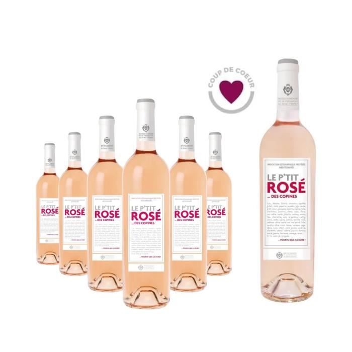 botellas + 1 magnum - Le P'tit Rosé des Copines Méditerranée - Vino rosado - 6 x 75cl + 1 x 150cl