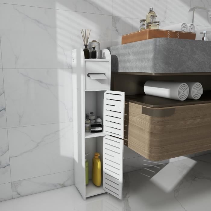 Mueble de baño Shenglimeii Estante de almacenamiento blanco Para baño, sala de estar, cocina, etc.