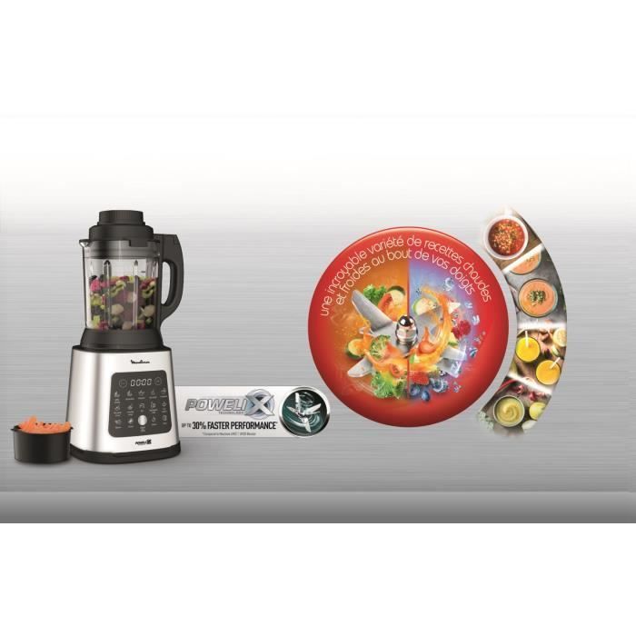 Frullatore riscaldato MOULINEX LM83SD10 Perfectmix Cook, potenza 1400W, 10 programmi automatici, lame rimovibili, cestello per la cottura a vapore.