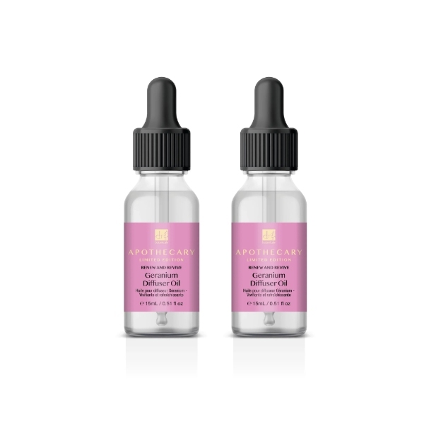 Aceite difusor de geranio Dr Botanicals, paquete doble de 2 x 15 ml | Salud | Superdrug