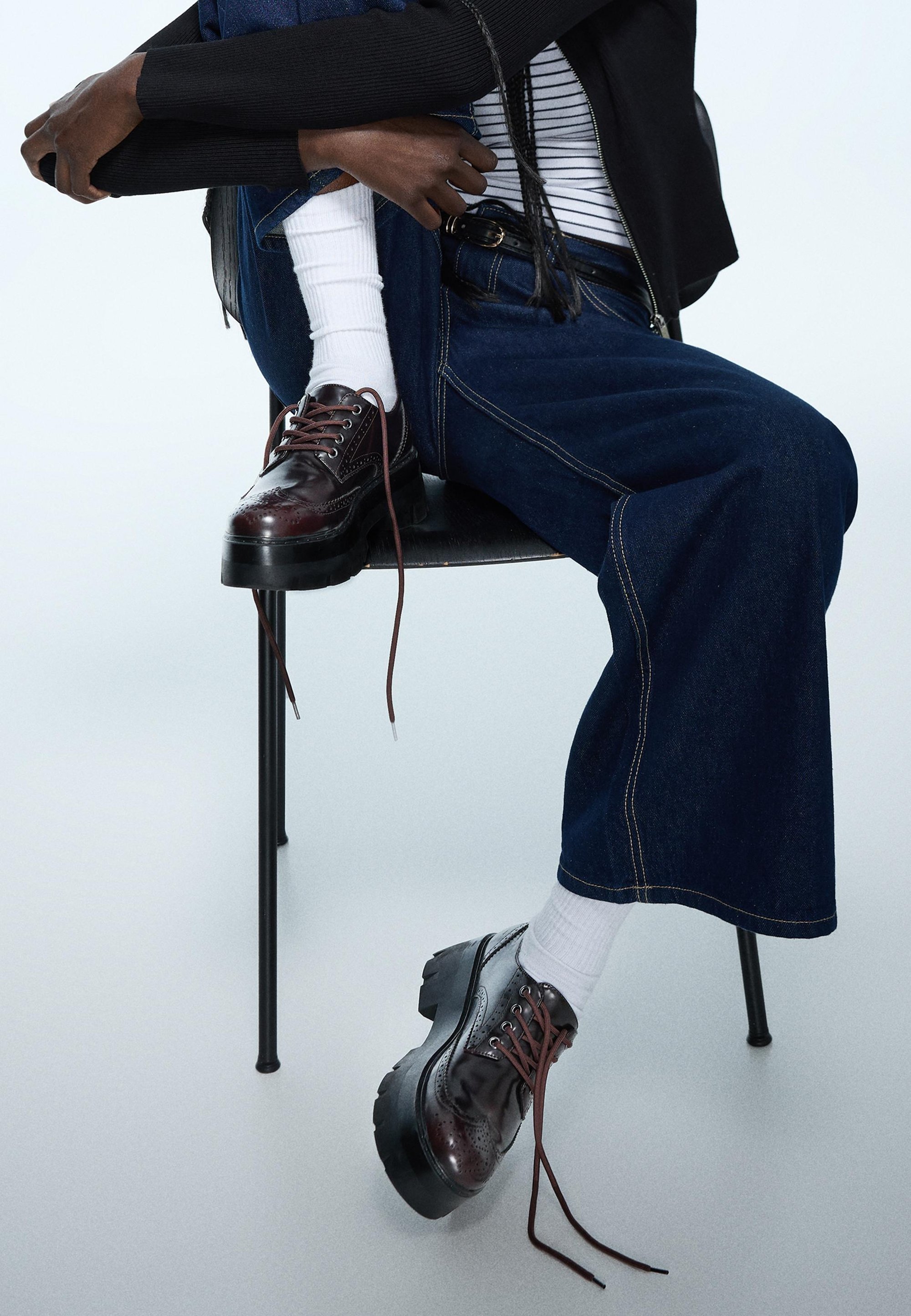 Bershka CHUNKY - DERBY - Veterschoenen - donkerbruin