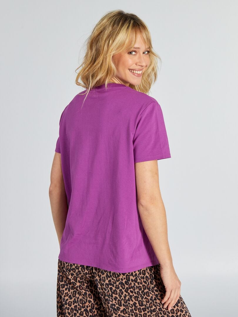Camiseta de malha lisa - Roxa