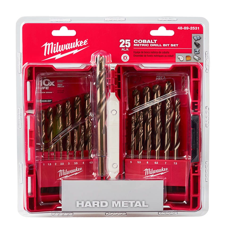Milwaukee HSS-kobolttimetriporanteräsarja 1-13 mm - punainen kierukka - 25 osaa 48892531