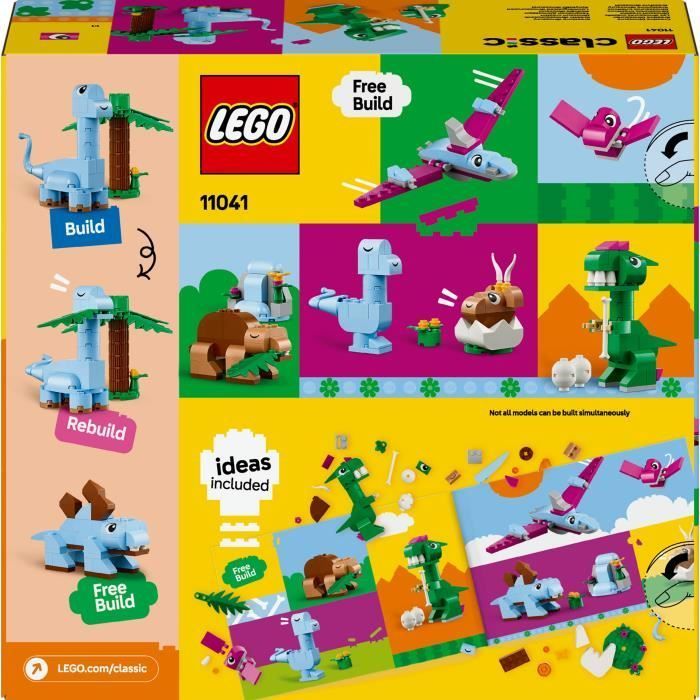 LEGO Classic 11041 Dinosaurios Creativos - Juguete de construcción que incluye un T-rex