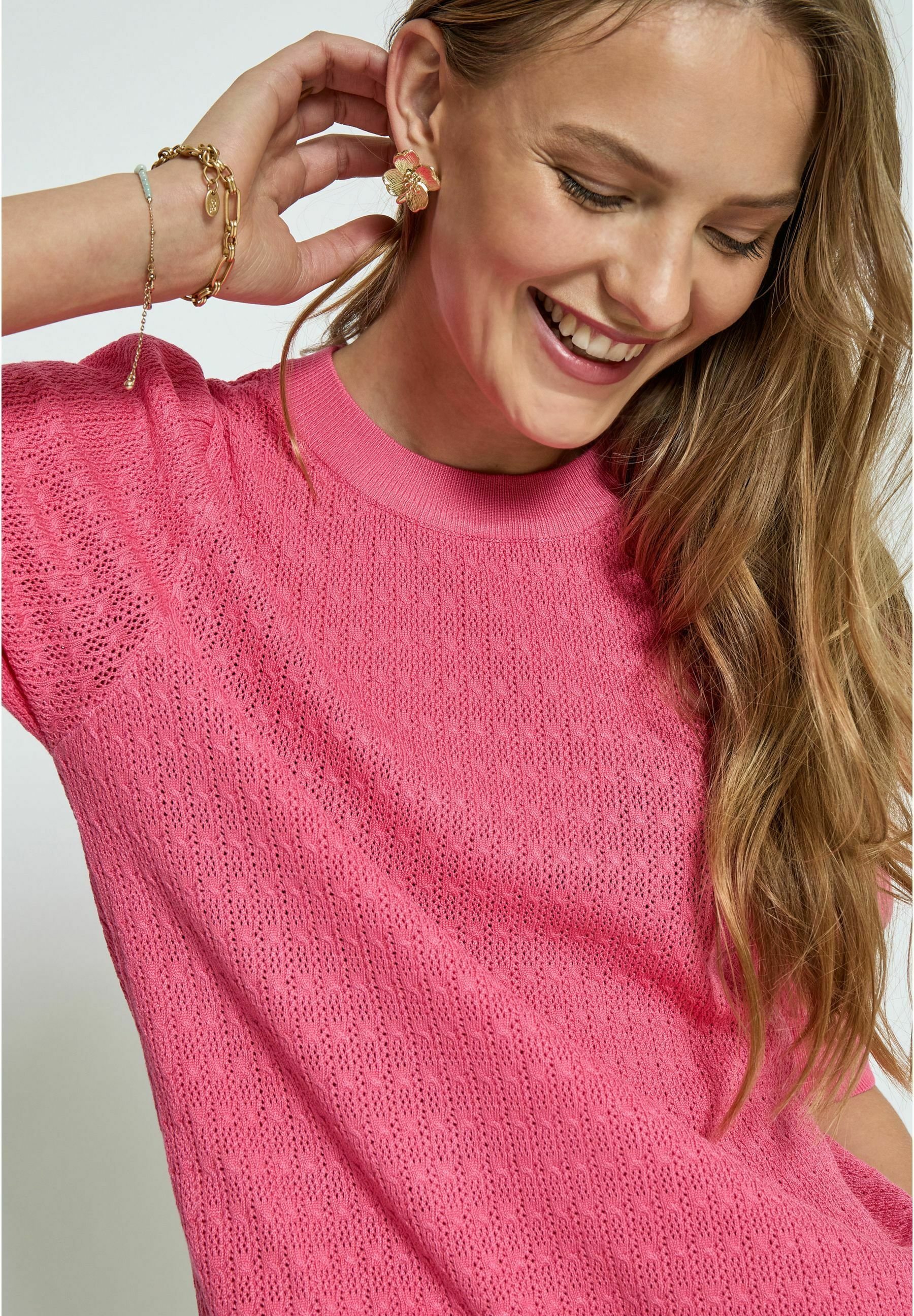 PEPPERCORN TALA PUFF SLEEVE - T-shirt met print - camelia roze