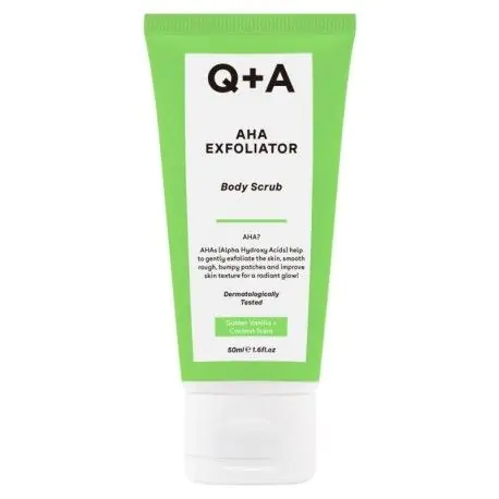 Q+A Mini Wygładzający peeling do ciała z kwasami AHA