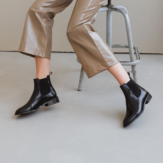 Bottines  en cuir noir
