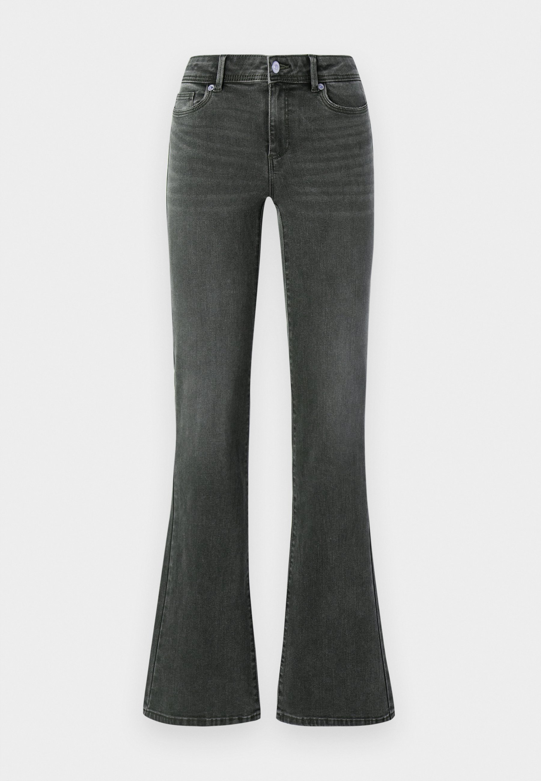 ONLY ONLWAUW MID WAIST FLARED - Uitlopende jeans - grijze denim