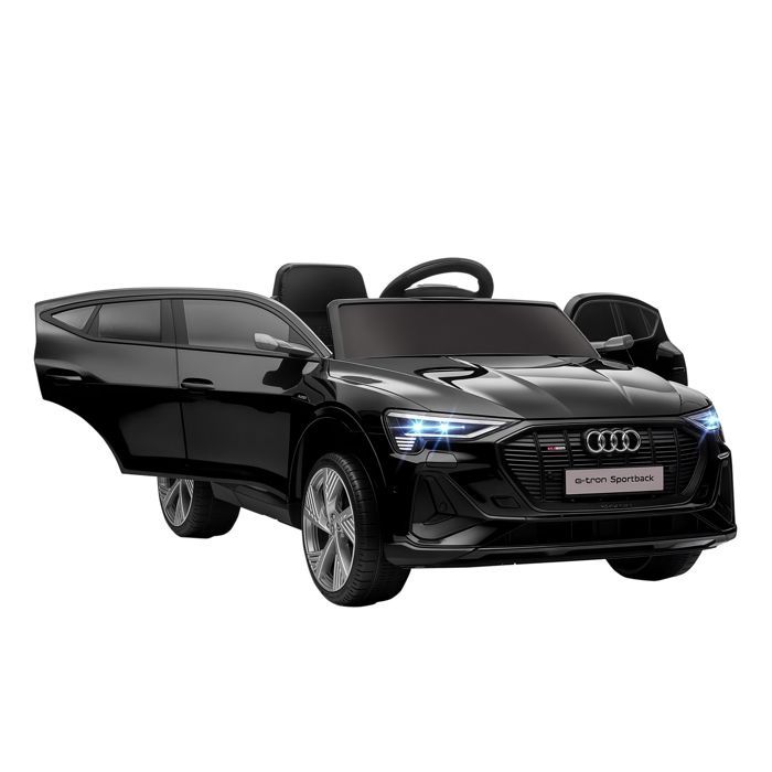 Coche eléctrico - HOMCOM - Audi e-tron Sportback infantil con licencia, 12V, control remoto, faros LED, MP3, USB - PP - negro