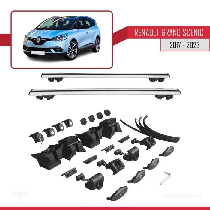 Roof bars - Renault - Grand Scenic 2017-2023 - Aluminium - Grey - Lockable