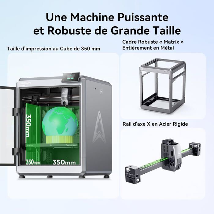 Imprimante 3D Creality K2 Plus Vitesse maximale de 600 mm/s Deux caméras IA supportant l'impression multicolore UE