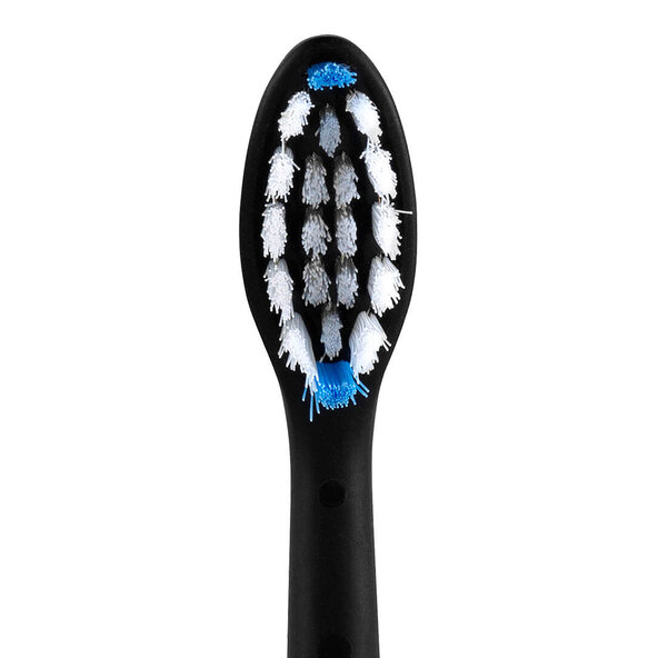 Replacement toothbrush heads, black (medium), set of 4