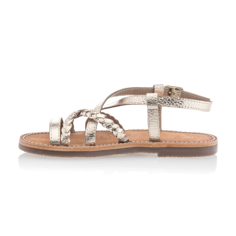 Sandalias amarillas para niña / Zapatos de punta abierta