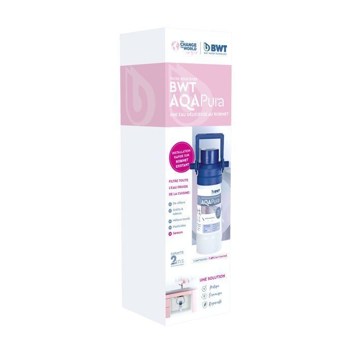 Filtro sottolavello - BWT - AQA-PURA - Ritenzione parziale di PFAS - Capacità 10.000 L/1 anno - Kit completo