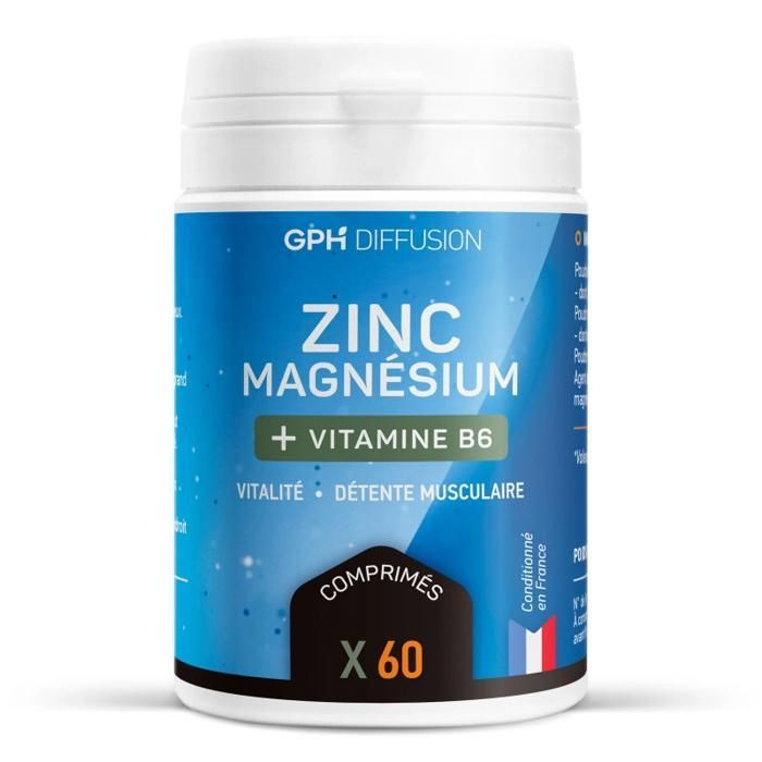 Magnesio + Zinc + B6 - Complemento alimenticio - 60 comprimidos