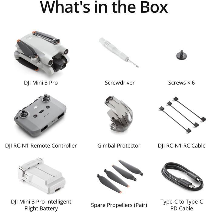 Drone - DJI - Mini 3 Pro - vidéo 4K/60 ips - photo 48 MP - pliable et léger