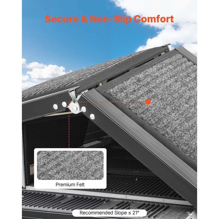 Rampa para perros VEVOR - 180 x 43,2 cm - Rampa de acceso plegable para coches, apta para perros medianos y grandes (hasta 113 kg).