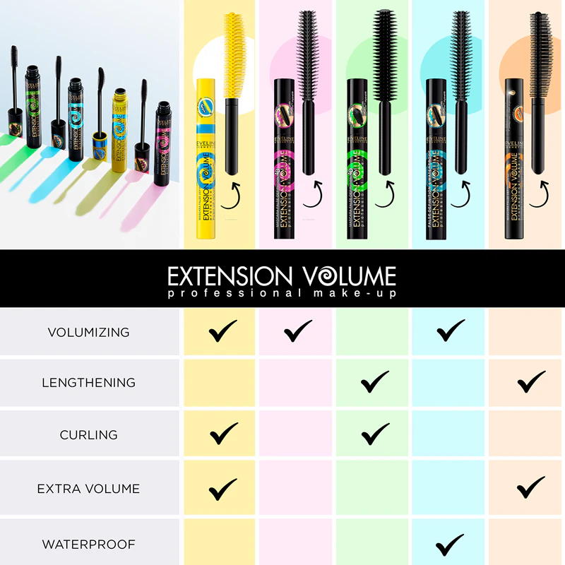 Eveline Cosmetics Extension Volume mascara met een nepwimper-effect