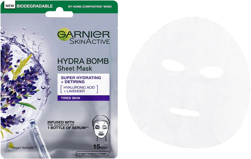 Garnier Textil Masks Hydra Bomb sejas maska ar spēcīgi mitrinošu un barojošu efektu