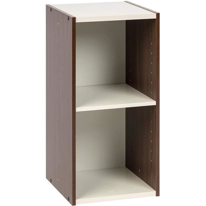 Iris Ohyama, Mueble de almacenamiento, Librería/ 2 estantes ajustables, UB-6035, Marrón, 29 x 34,7 x 59,4 cm (ancho x profundidad x alto)